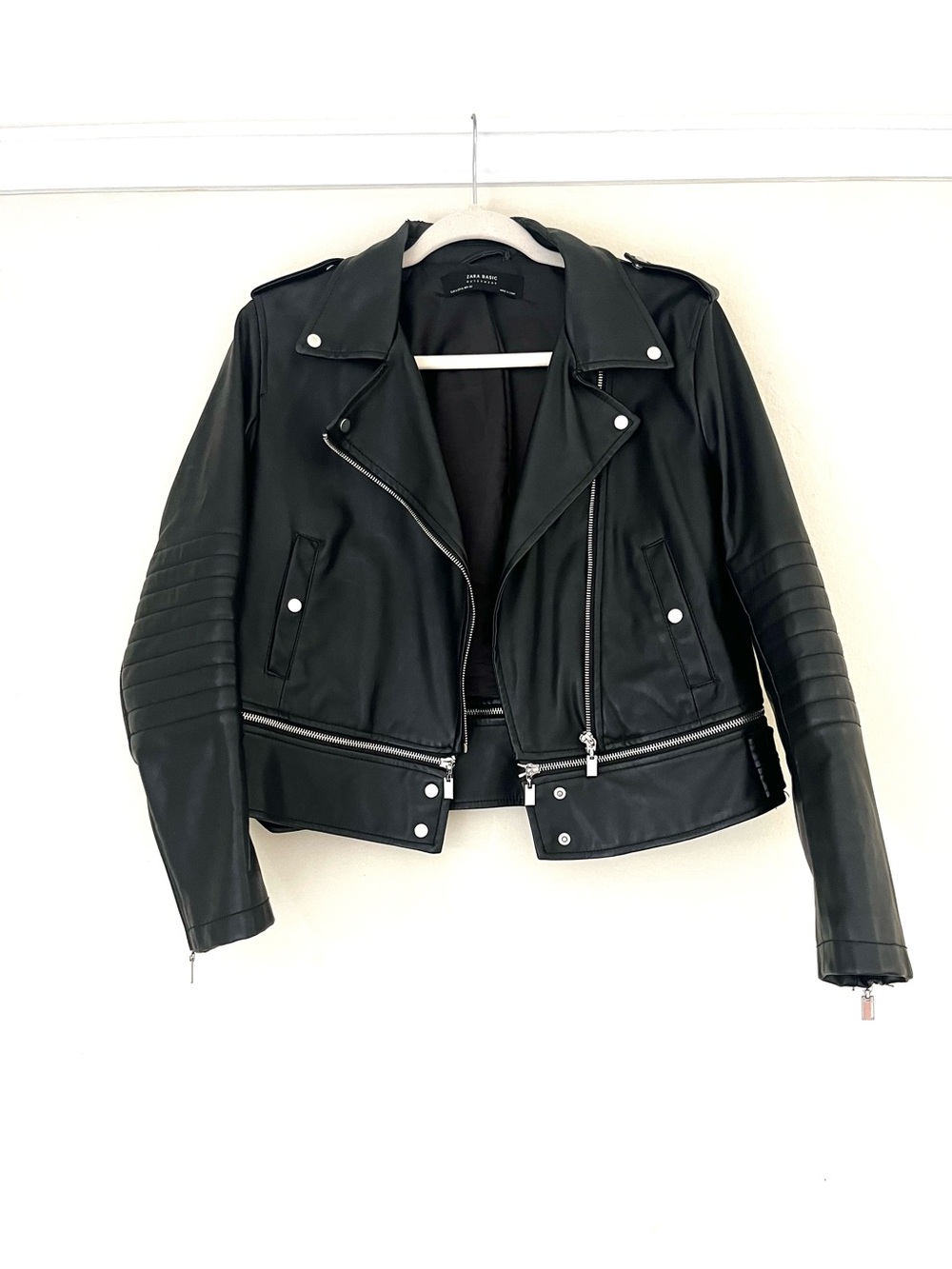 Zara Women’s Faux Leather Moto Jacket